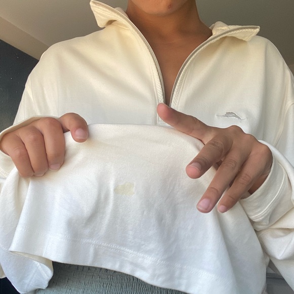 CLASSIC CREAM ZIP UP MOCK NECK SWEATER - Picture 2 of 14